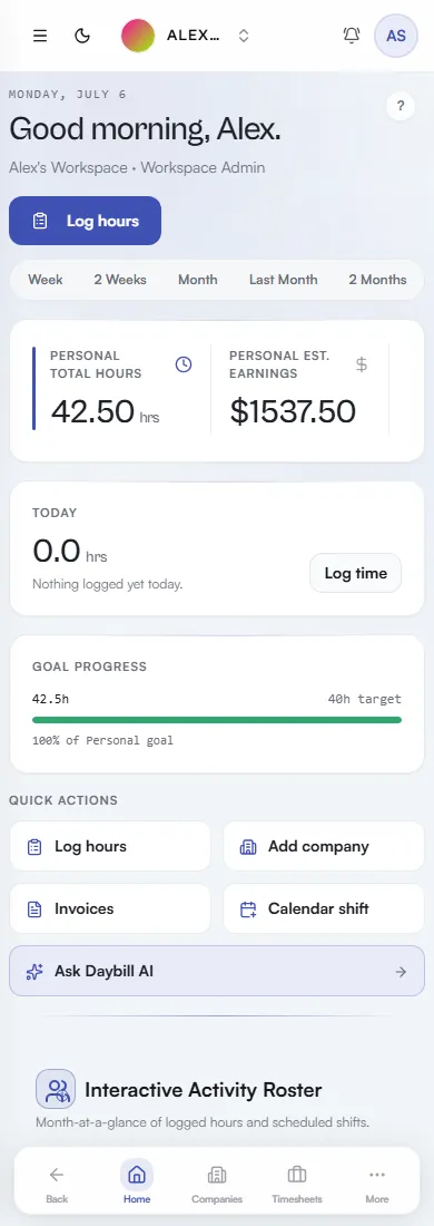 Solo dashboard in light mode
